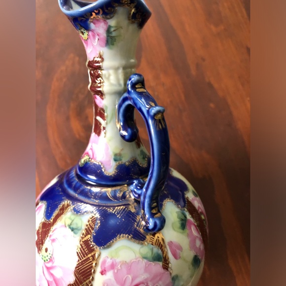 Unmarked (Nippon) Floral Pitcher/Vase - Beautiful Home Decor - Picture 9 of 9